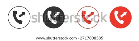 Call outgoing icons simple flat silhouette vector illustration
