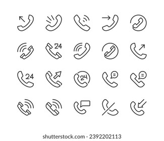 call outline icon collection. Thin line simple elements for web and app. Premium pack