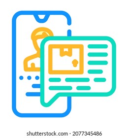 call for parcel color icon vector. call for parcel sign. isolated symbol illustration