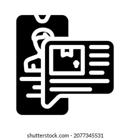 call for parcel glyph icon vector. call for parcel sign. isolated contour symbol black illustration
