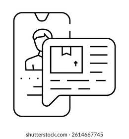 call for parcel line icon vector. call for parcel sign. isolated contour symbol black illustration