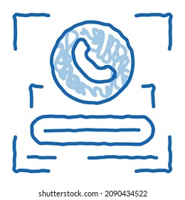 call password for identity sketch icon vector. Hand drawn blue doodle line art call password for identity sign. isolated symbol illustration