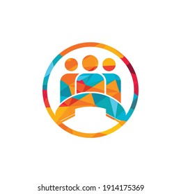 Call people vector logo design. Handset and people icon design.