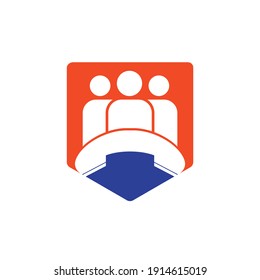 Nennen Sie Menschen Vektorlogo-Design. Handset und Menschen Symbol Design.