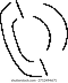 Ícone de pixel de 8 bits de telefone. Ilustração vetorial.