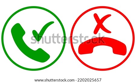 Call phone, button icon decline, accept ring hang answer telephone