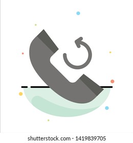 Call, Phone, Callback Abstract Flat Color Icon Template