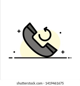 Call, Phone, Callback  Business Flat Line Filled Icon Vector Banner Template
