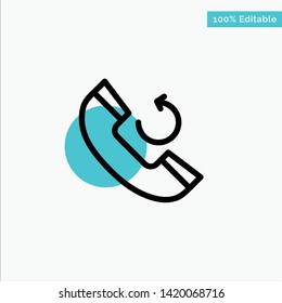 Call, Phone, Callback turquoise highlight circle point Vector icon