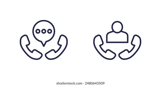 call, phone chat line icons