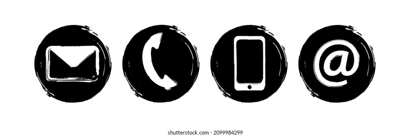 Call phone e-mail icon vector.
