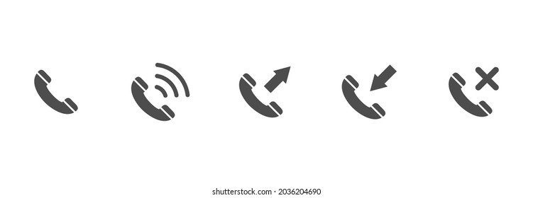 call phone icon set, call phone vector illustrations