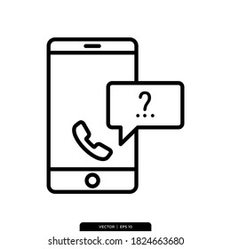 Call phone icon vector logo template