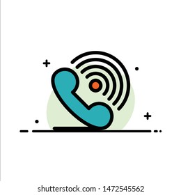 Call, Phone, Receiver, Ring, Signals  Business Flat Line Filled Icon Vector Banner Template