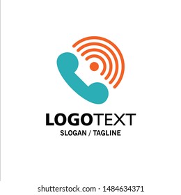 Call, Phone, Receiver, Ring, Signals Business Logo Template. Flat Color. Vector Icon Template background