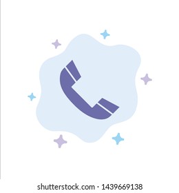 Call, Phone, Ring, Telephone Blue Icon on Abstract Cloud Background