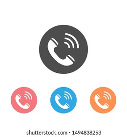 Call phone ringing icon set sign symbol. Vector