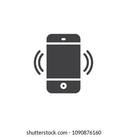 Call phone vector icon. filled flat sign for mobile concept and web design. Smartphone in silent mode simple solid icon. Ringing mobile phone vibration mode symbol, logo illustration. Vector graphics