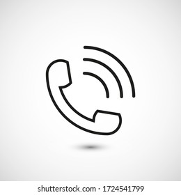 Rufen Sie das Symbol für den Vektor auf, das im Hintergrund isoliert ist. Illustration Call Telefon für mobile Apps. Piktogramm Anruf Telefon für Web-Seite Design. Minimalistische Stil Ikone Call Telefon. Symbol für Geschäftskonzept EPS-10-Symbol