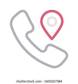 call pin vector color line icon 