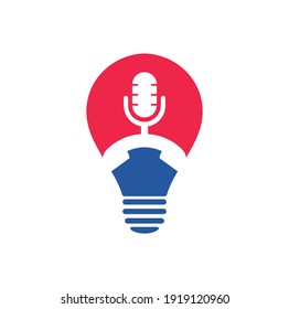 Call Podcast bulb shape concept Icon Logo Design Element. Phone podcast logo design