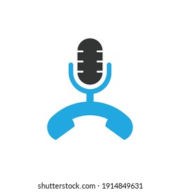 Call Podcast Icon Logo Design Element. Phone podcast logo design.