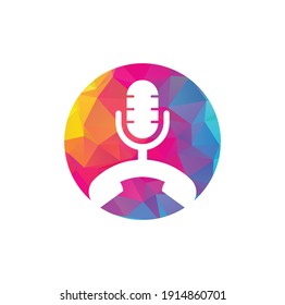 Call Podcast Icon Logo Design Element. Phone podcast logo design.