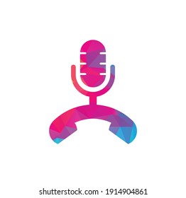 Call Podcast Icon Logo Design Element. Phone podcast logo design.