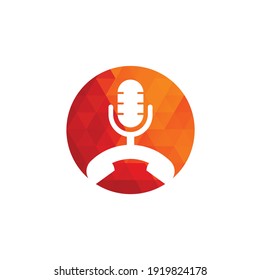 Call Podcast Icon Logo Design Element. Phone podcast logo design.