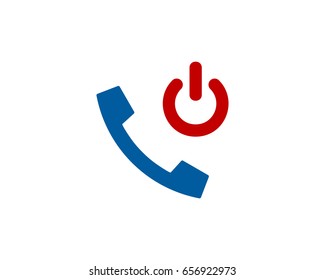 Call Power Icon Logo Design Element