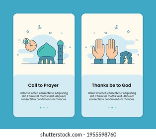 call to prayer and thanks to god design onboarding design mobile page screen app