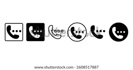Call In Progress Icons Black And White Phone Symbols Vector Design