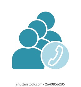 Call Queue dual tone blue color, mini illustration icon. use for modern concept, print, UI, UX kit, web and app development. Vector related to product offering, marketing, business.