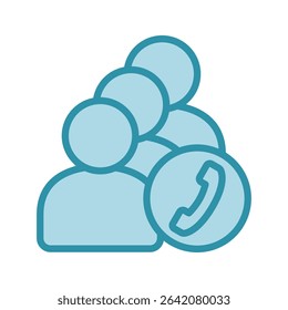 Call Queue dual tone blue color, mini illustration icon. use for modern concept, print, UI, UX kit, web and app development. Vector related to product offering, marketing, business.