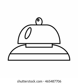 Call at reception icon in outline style isolated on white background. Bell symbol