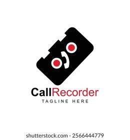 Call Recorder Logo Design Template. Tape Recorder Logo.