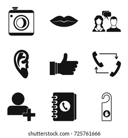 Call recording icons set. Simple set of 9 call recording vector icons for web isolated on white background