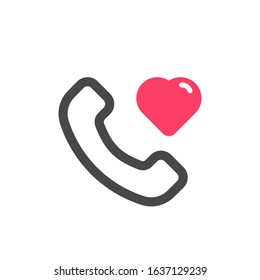 call red icon valentines day