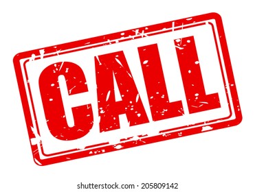Call red stamp text on white
