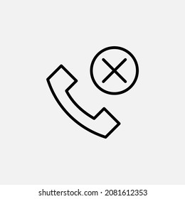 Llamar, rechazar, rechazar icono de línea, vector, ilustración, plantilla de logotipo. Idóneo para muchos fines.