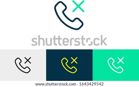 call reject line art icon vector 
