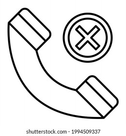 Diseño de iconos de esquema rechazados de llamada
