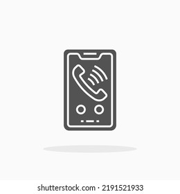 Call Ringing glyph icon. Can be used for digital product, presentation, print design and more.