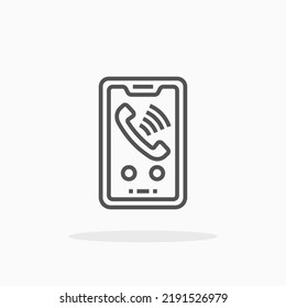 Icono de línea de llamada. Actrazo editable y píxel perfecto. Se puede usar para productos digitales, presentación, diseño de impresión y más.
