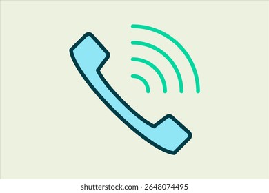 call rings icon. icon related to UI elements. suitable for web site, app, user interfaces,element, printable etc. flat line icon style. simple vector design editable