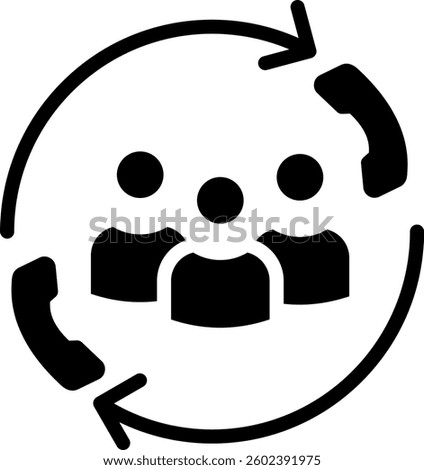 Call Routing Icon Glyph Vector Illustration
