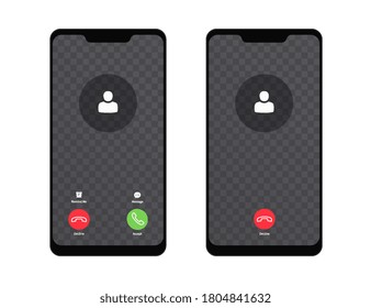 Call screen of modern mobile phone, smartphone.