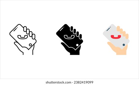 Call screen smartphone interface icon set, Mobile app design, UI for application vector illustration on white background