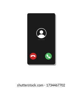 Call screen smartphone interface vector template