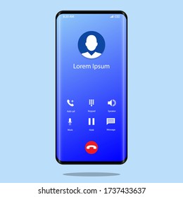 Call screen smartphone interface vector